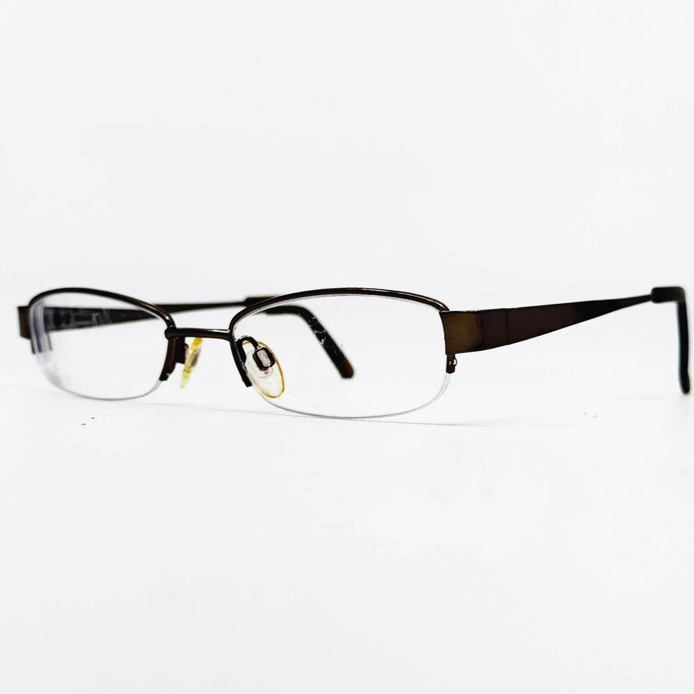 Eddie Bauer Eyeglasses Frames Women Brown Semi Rimless Oval 50-18-135